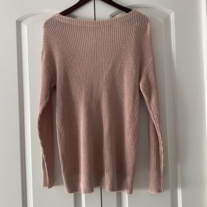 Market & Spruce Fallan Twist Back Plunging V Neck Pullover Sweater: Size Medium